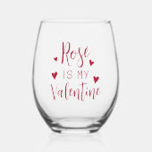 Rosé is mijn Valentijn Wijnglas Zonder Voet (Voorkant)
