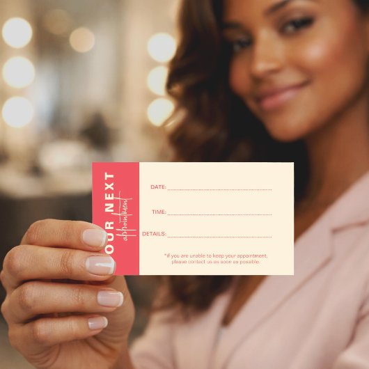 Rose & Ivory Salon Appointment Card | Minimalist D Afsprakenkaartje
