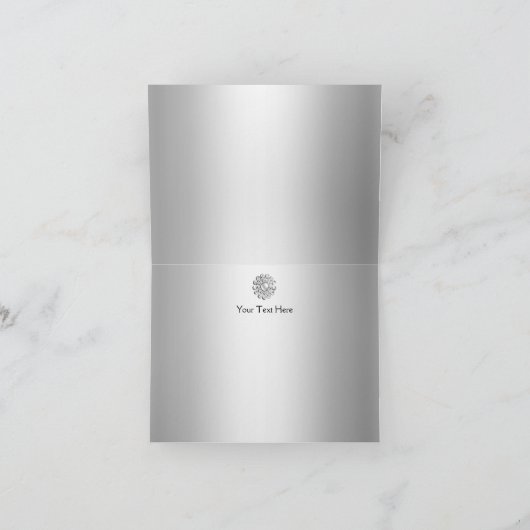 Rose & Jewel Zilveren 25e Jubileum Dank Je Bedankkaart (Binnen)