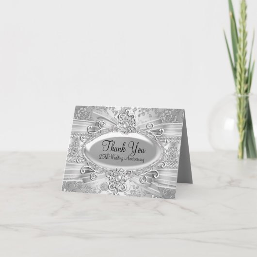 Rose & Jewel Zilveren 25e Verjaardag Bedankt (Voorkant)