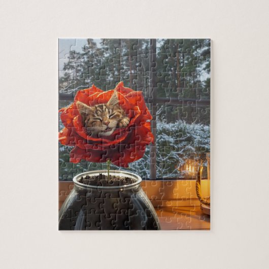 Rose Kat Droom Legpuzzel (Verticaal)