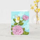 Rose kitty fairy notecard kaart (Gele Bloem)