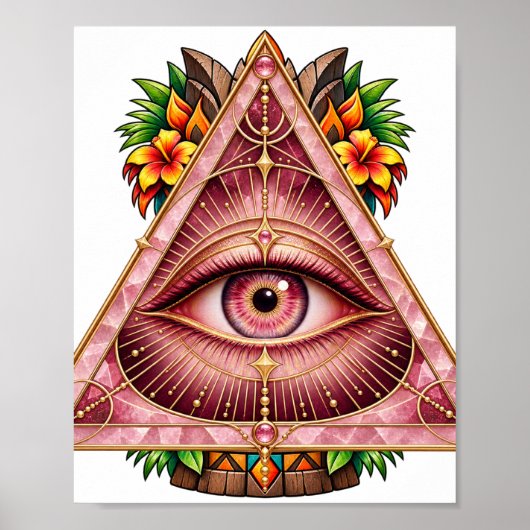 Rose Kwarts Driehoek Poster (Voorkant)