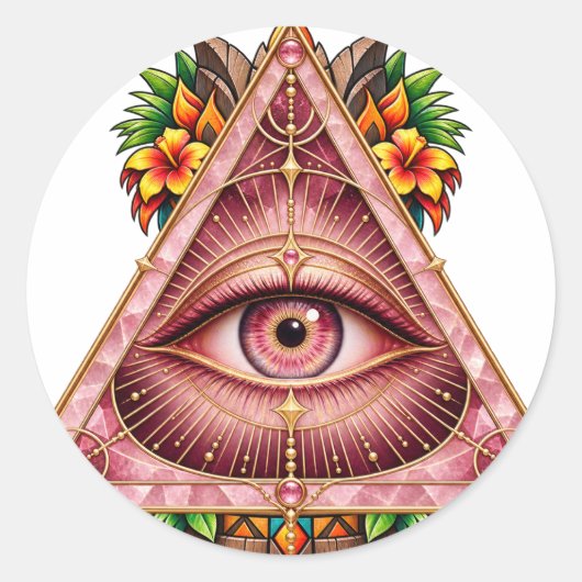 Rose Kwarts Driehoek Sticker (Voorkant)