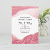 Rose Kwarts en Blush Strata Bruiloft voor Mr. en M Kaart (Staand voorkant)