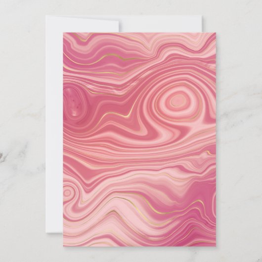 Rose Kwarts en Blush Strata Bruiloft voor Mr. en M Kaart (Achterkant)