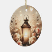 Rose Lantern Glow Bouquet Keramisch Ornament (Rechts)