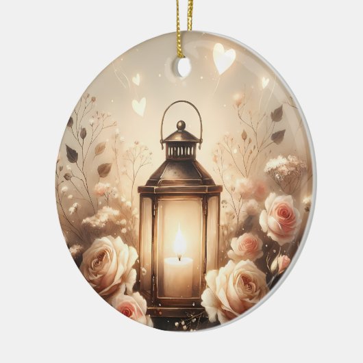 Rose Lantern Glow Bouquet Keramisch Ornament (Links)