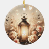Rose Lantern Glow Bouquet Keramisch Ornament (Achterkant)