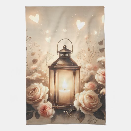 Rose Lantern Glow Bouquet Theedoek (Verticaal)