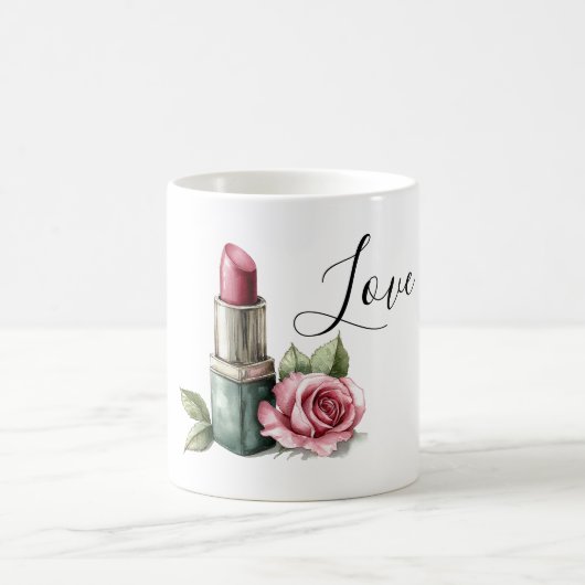 Rose Lipstick Flower Koffiemok (Center)