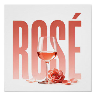 Rosé Luxe Wijn Editoriaal Lifestyle Grafische Stij Perfect Poster