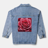 Rose Mark Denim Jacket with Elegant Floral Accent (Achterkant)