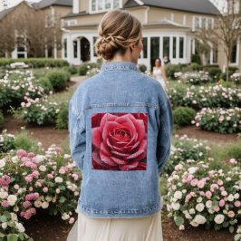 Rose Mark spijkerjack met elegante bloemaccent Denim Jacket