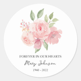 Rose Memorial Funeral Ronde Sticker