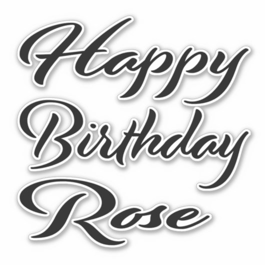 Rose Name Vorname black Sticker Geburtstag (Voorkant)