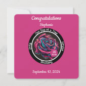 Rose Nuchterheidsbadge | 12-Stappen-Herstel Kaart (Voorkant)