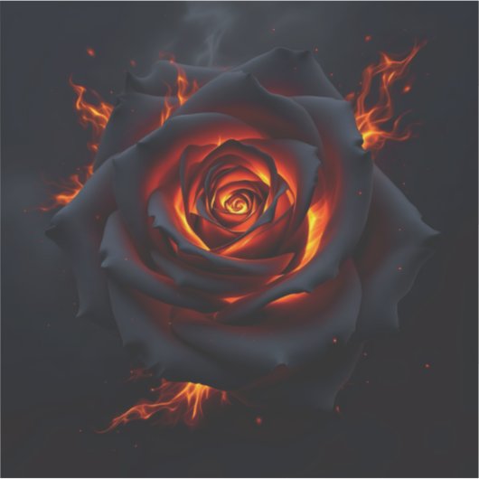 Rose of Fire  Sticker (Voorkant)
