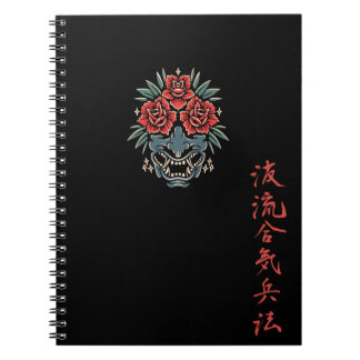 Rose Oni Kanji Notitieboek Zwart
