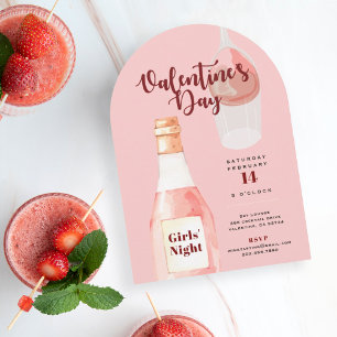 Rosé over Roses Valentijnsdagfeest Roze Kaart