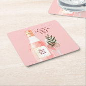 Rosé over Roses Valentijnsdagfeest Roze Kartonnen Onderzetters (Schuin)