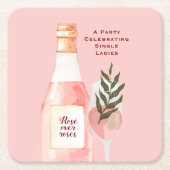 Rosé over Roses Valentijnsdagfeest Roze Kartonnen Onderzetters (Voorkant)