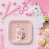 Rosé over Roses Valentijnsdagfeest Roze Papieren Bordje (Feest)