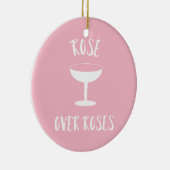 Rosé Over Rozen Keramisch Ornament (Rechts)