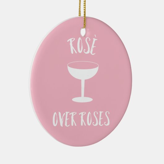 Rosé Over Rozen Keramisch Ornament (Rechts)