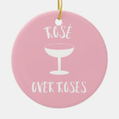 Rosé Over Rozen Keramisch Ornament (Voorkant)