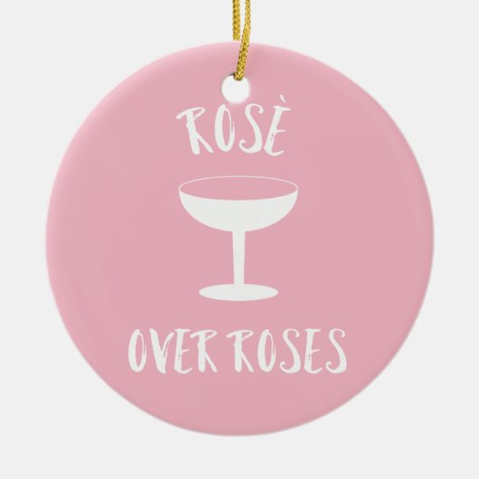Rosé Over Rozen Keramisch Ornament (Voorkant)