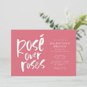Rosé over rozen leuk Galentine's Day vriendenfeest Kaart (Staand voorkant)