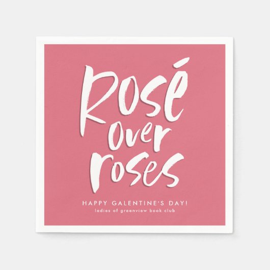 Rosé over rozen leuk roze Galentine's vriendenfees Servet (Voorkant)