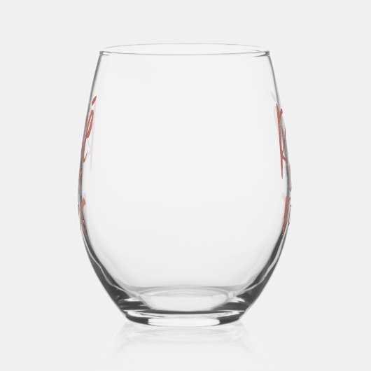 Rosé over rozen leuk roze Galentine's vriendschap Wijnglas Zonder Voet (Links)