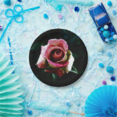 rose  papieren bordje (Feest)