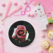 rose  papieren bordje (Feest)