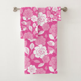 ROSE PATTERN (PINK) BAD HANDDOEK