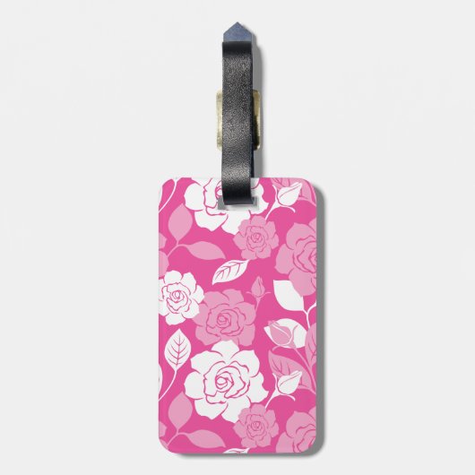 ROSE PATTERN (PINK) BAGAGELABEL (Achterkant verticaal)