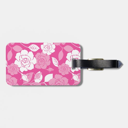 ROSE PATTERN (PINK) BAGAGELABEL (Achterkant horizontaal)