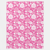 ROSE PATTERN (PINK) FLEECE DEKEN (Voorkant)