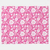 ROSE PATTERN (PINK) FLEECE DEKEN (Voorkant (Horizontaal))