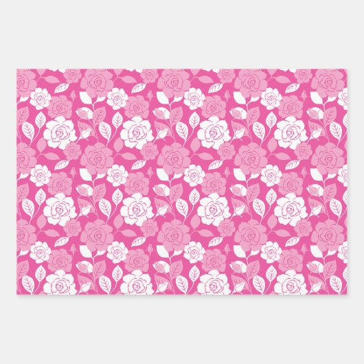 ROSE PATTERN (PINK) INPAKPAPIER VEL (Voorkant 2)
