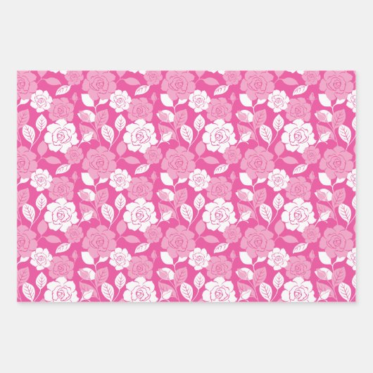 ROSE PATTERN (PINK) INPAKPAPIER VEL (Voorkant)