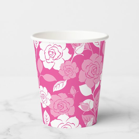 ROSE PATTERN (PINK) PAPIEREN BEKERS (Achterkant)