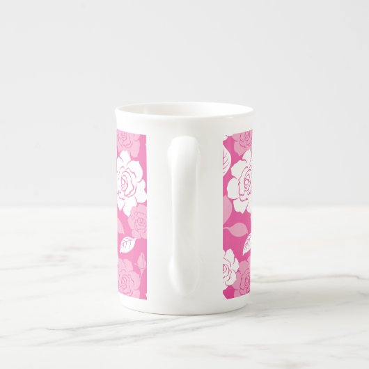 ROSE PATTERN (PINK) PORSELEIN KOP (Achterkant)