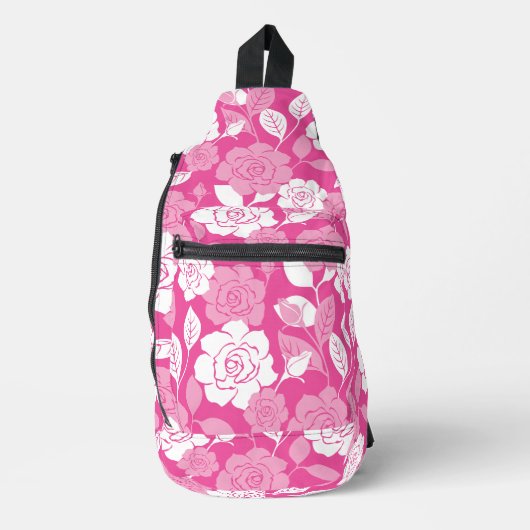 ROSE PATTERN (PINK) SLING BAG (Voorkant)