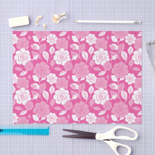 ROSE PATTERN (PINK) TISSUEPAPIER (Craft)