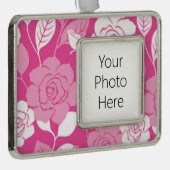 ROSE PATTERN (PINK) VERZILVERD OMLIJST ORNAMENT (Rechts)