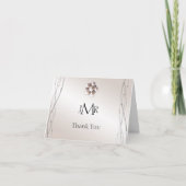 Rose Pearl en Stippen 30ste Verjaardag Dank U Bedankkaart (Voorkant)