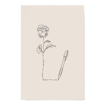  Rose Pen Sketch - Minimal Black & Floral Poster
